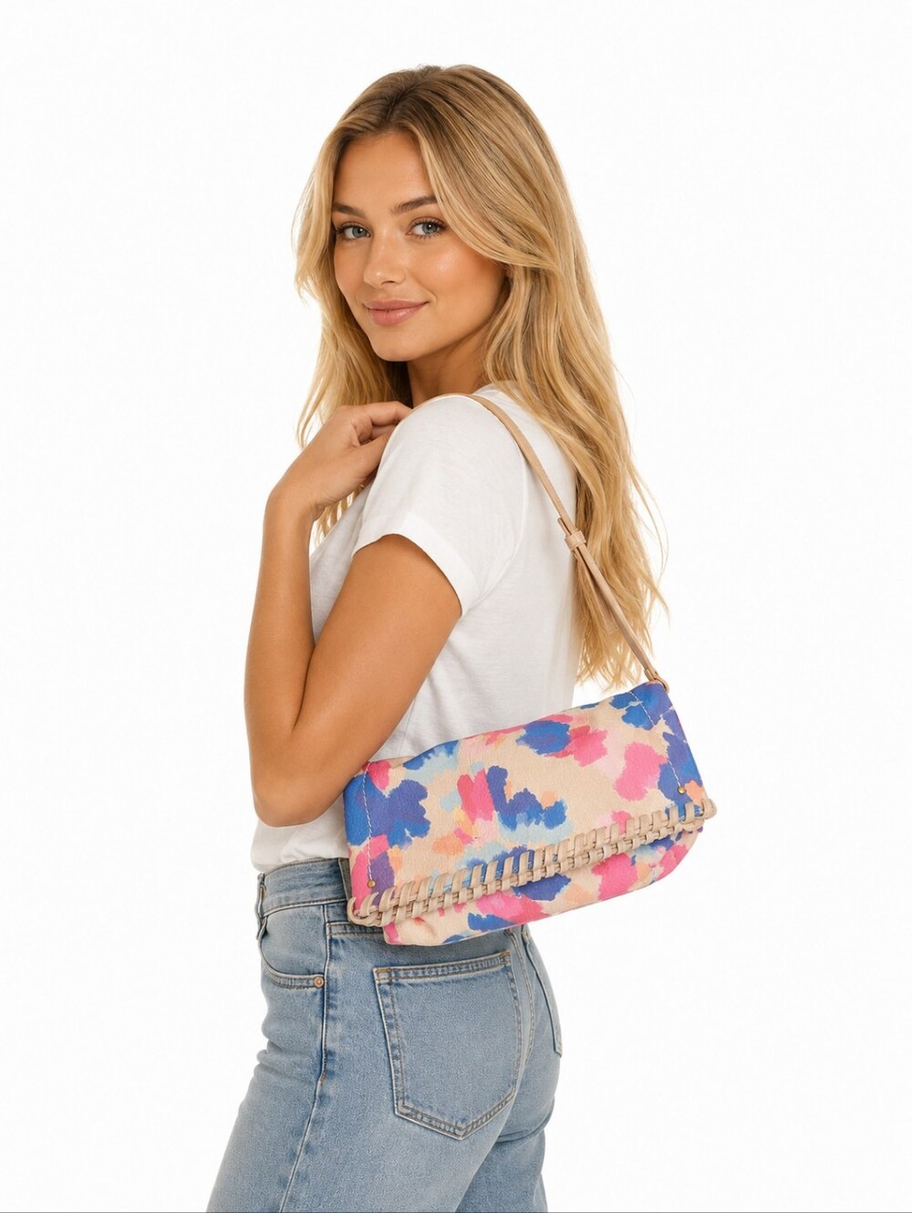 STYLE & CO COLORFUL WOMEN'S ABSTRACT SHOULDER /CROSSBODY BAG